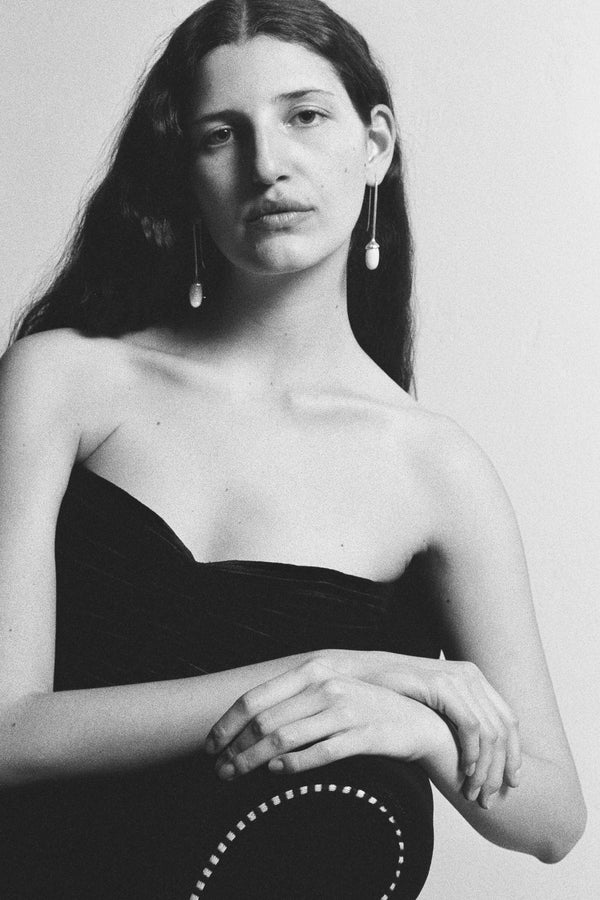 sophie buhai Long dripping stone earrings in vegetable ivory