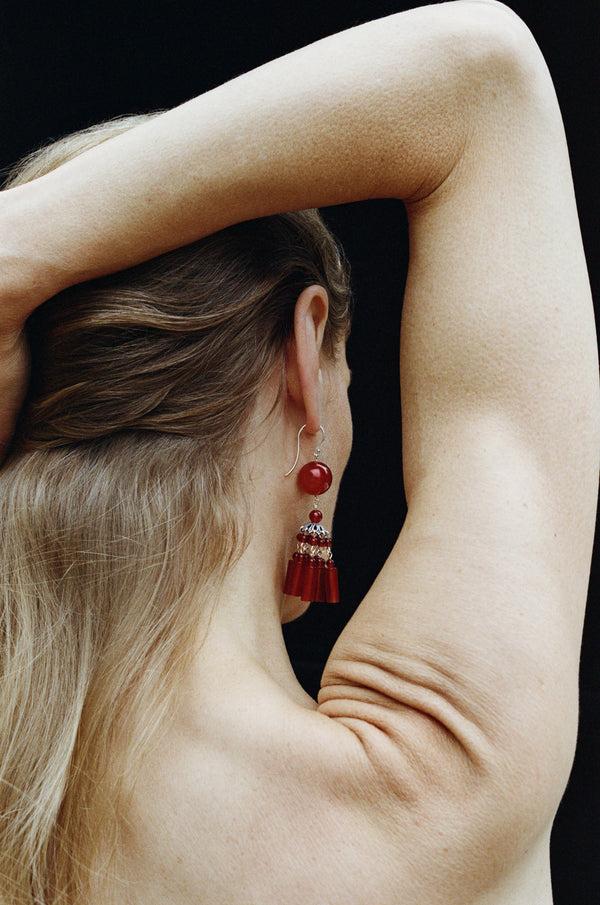 Sophie Buhai Flamenco Earrings In Carnelian
