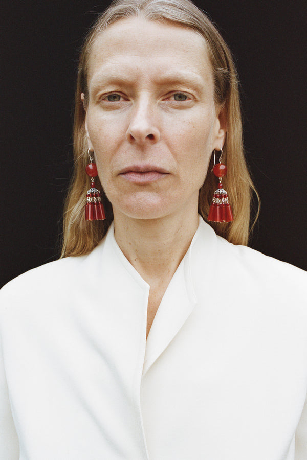 Sophie Buhai Flamenco Earrings In Carnelian