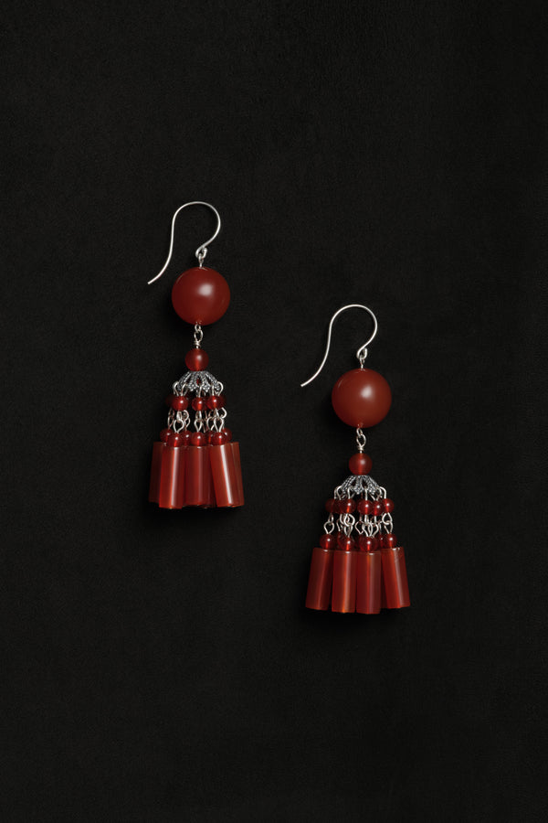 sophie buhai Flamenco earrings in carnelian