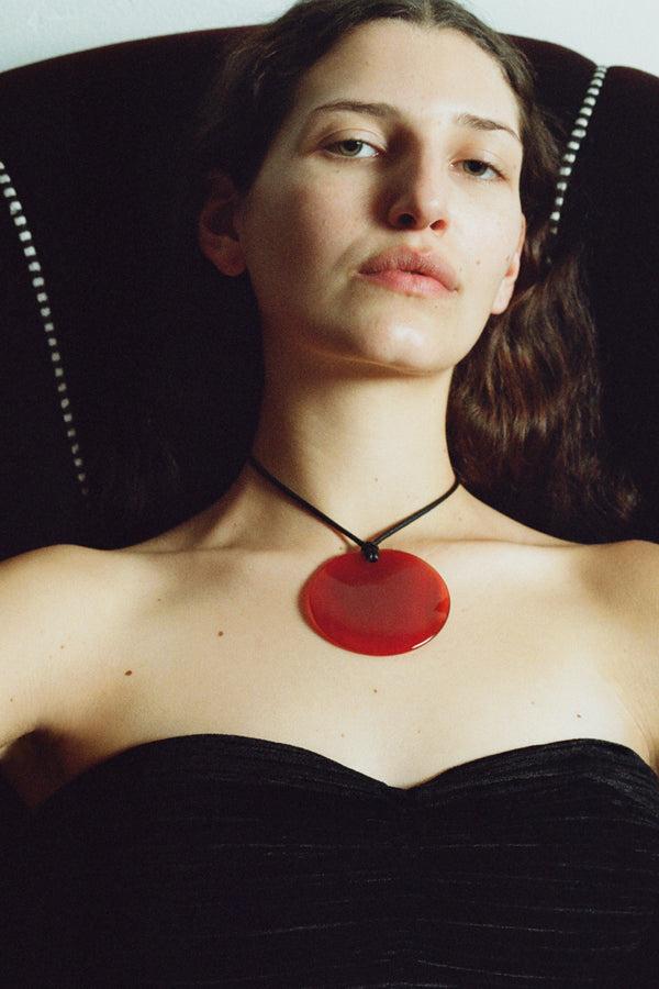 sophie buhai Large full moon pendant in carnelian