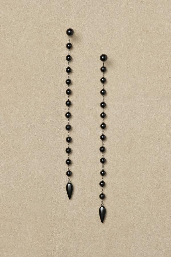 Sophie Buhai Long Phoenician Earrings In Onyx