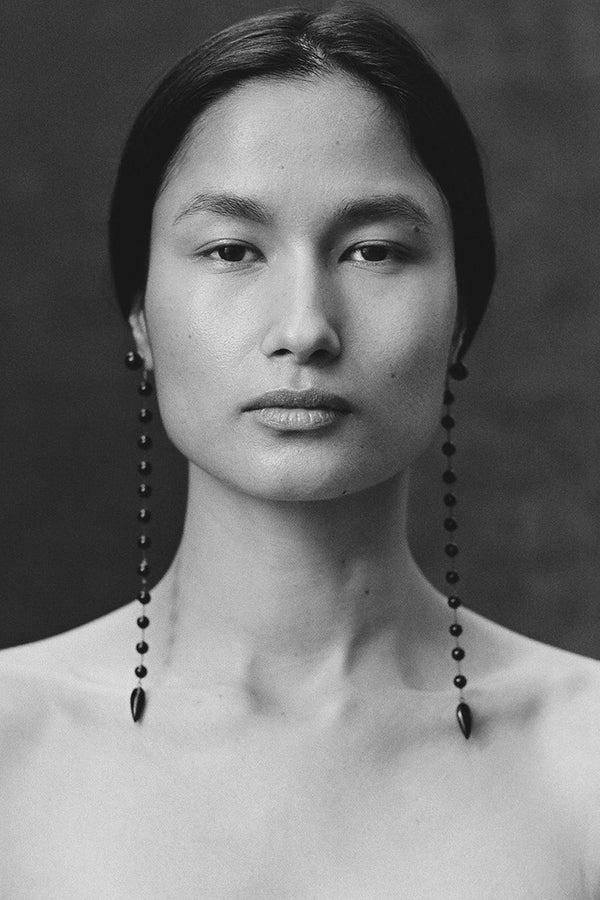 sophie buhai Long phoenician earrings in onyx