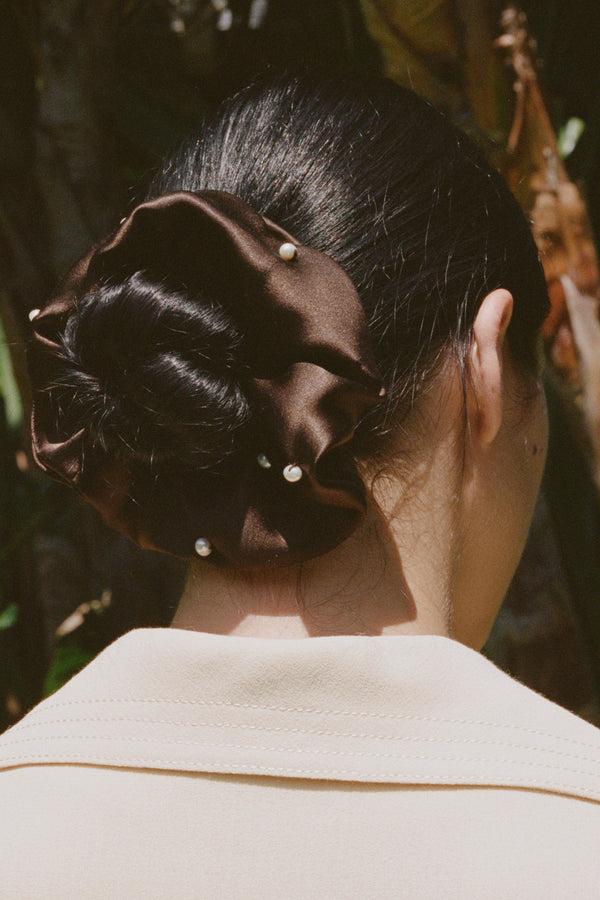 Sophie Buhai Pearl Satin Scrunchie