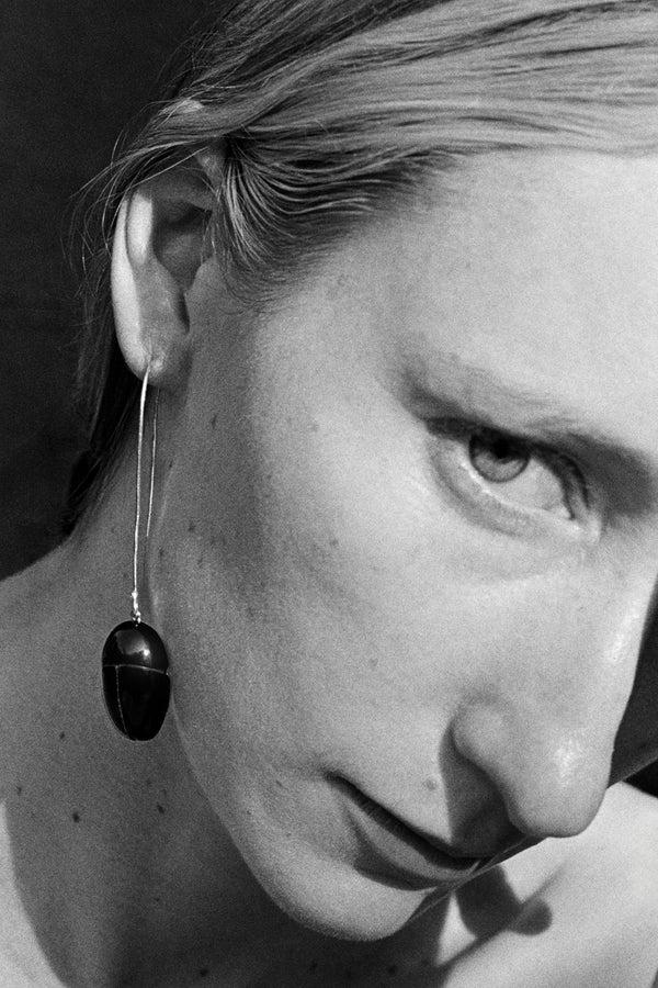 sophie buhai Scarab drop earrings in onyx