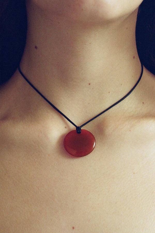 sophie buhai Small full moon pendant in carnelian