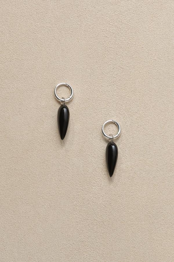 sophie buhai Tiny spear hoops in onyx