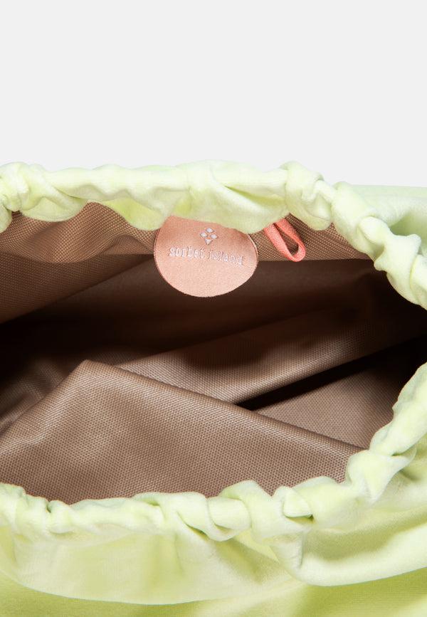 Sorbet Island VELVET CLUTCH BAG LIFE'S GOOD YELLOW