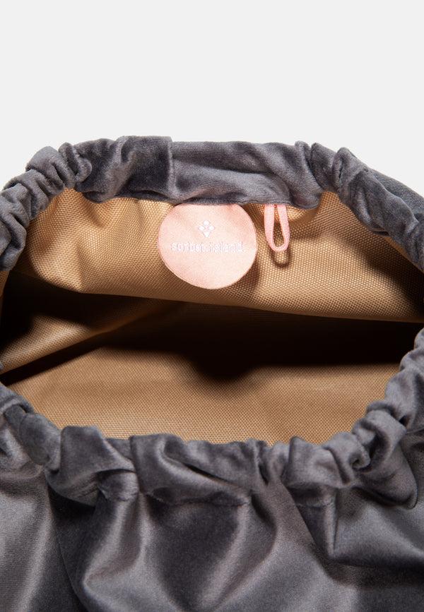 Sorbet Island VELVET CLUTCH BAG NO BAD DAYS BEIGE