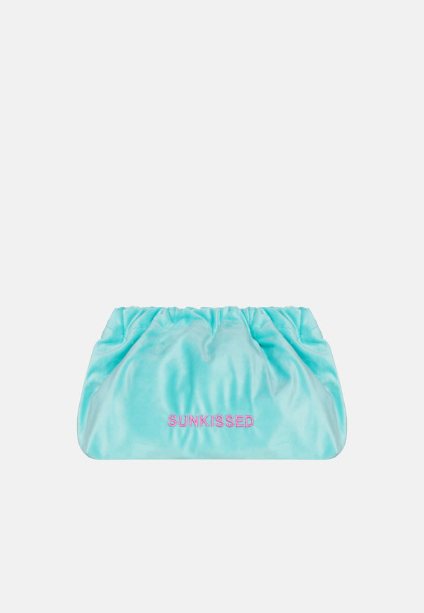 sorbet island VELVET CLUTCH BAG SUNKISSED MINT