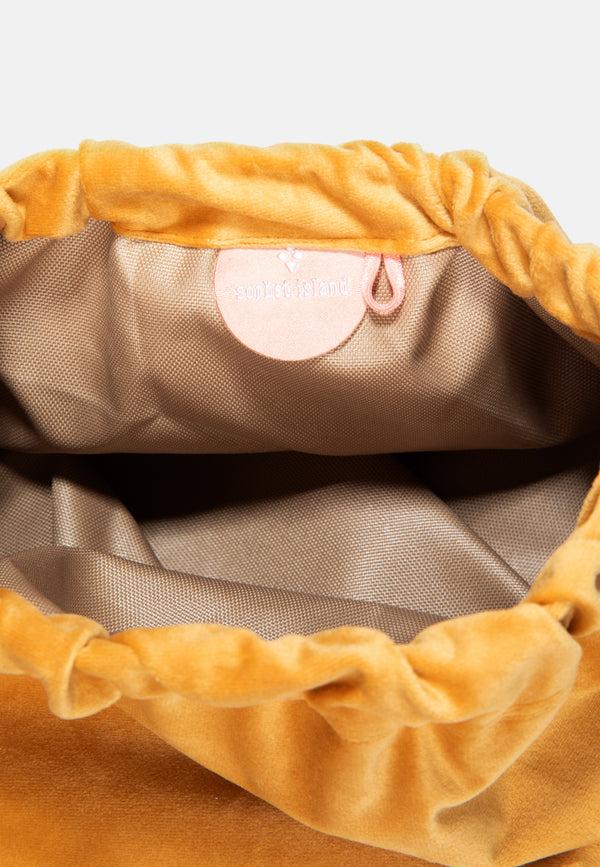 Sorbet Island VELVET CLUTCH BAG YEAH BABY MUSTARD