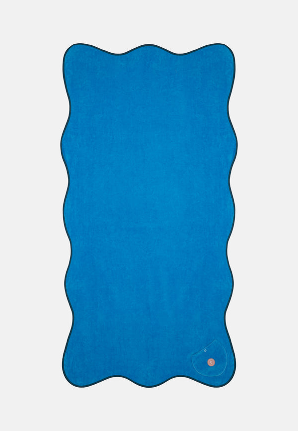 sorbet island WAVY BEACH TOWEL BLUE BUBBLE GUM