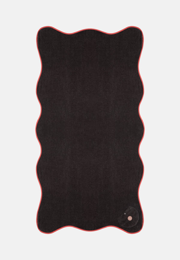 sorbet island WAVY BEACH TOWEL CHARCOAL