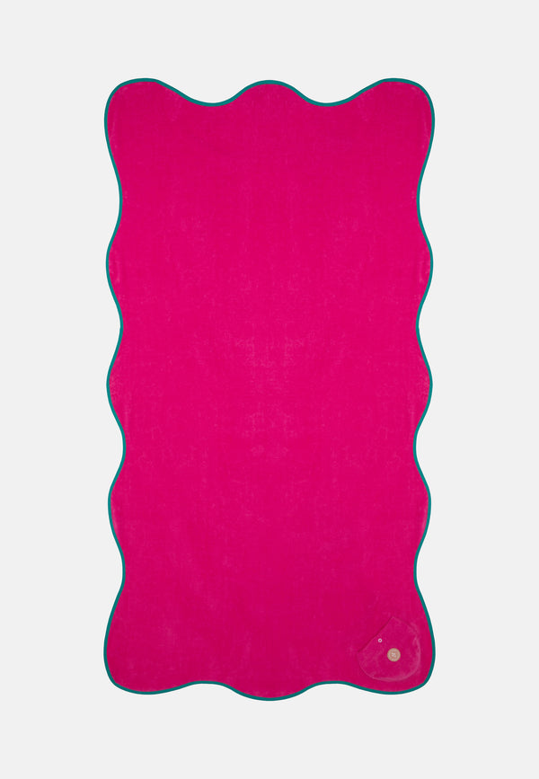 sorbet island WAVY BEACH TOWEL PINK BUBBLE GUM