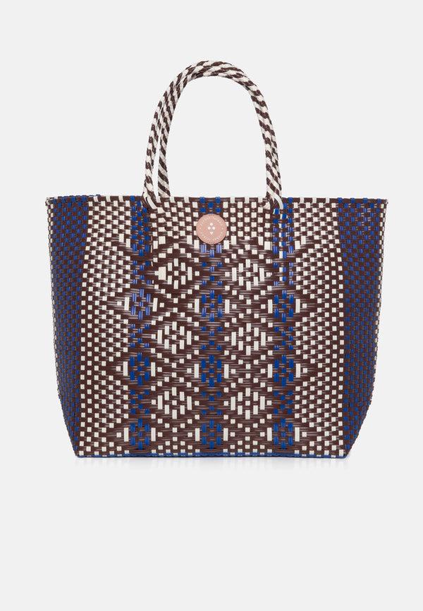 sorbet island WOVEN TOTE BAG BLUE