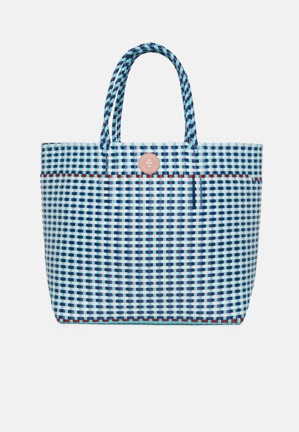 sorbet island WOVEN TOTE BAG LIGHT BLUE