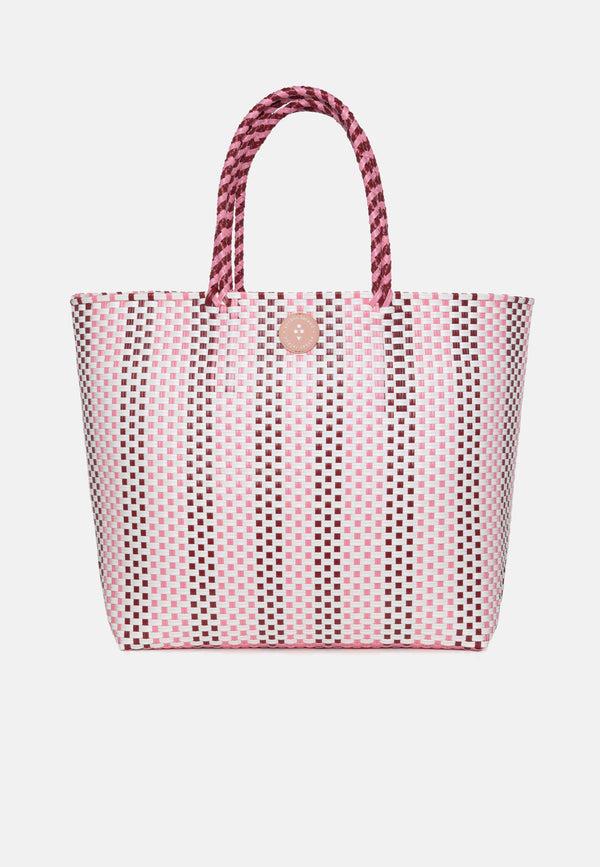 sorbet island WOVEN TOTE BAG PINK