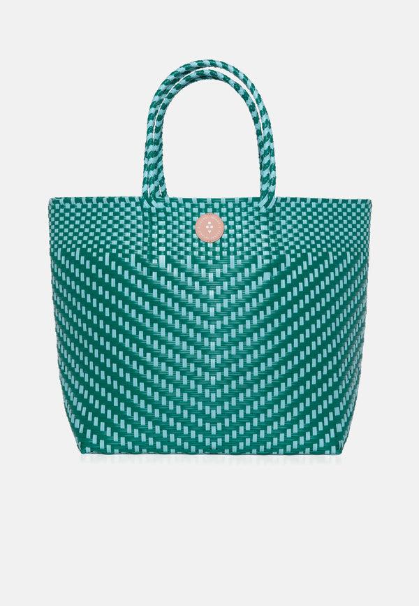 sorbet island WOVEN TOTE BAG TURQUOISE
