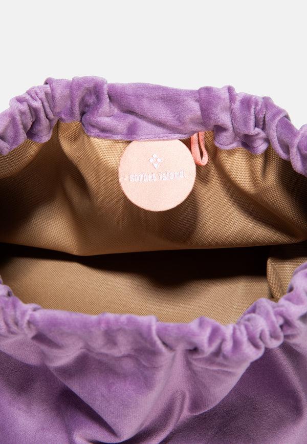 Sorbet Island VELVET CLUTCH BAG HELLO NEW DAY PURPLE