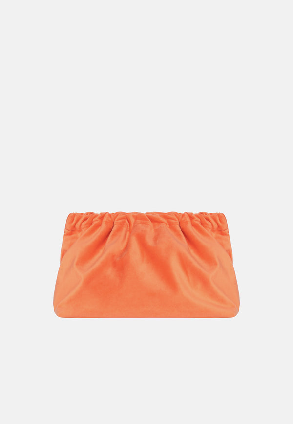 Sorbet Island VELVET CLUTCH BAG IT IS WHAT IT IS ORANGE