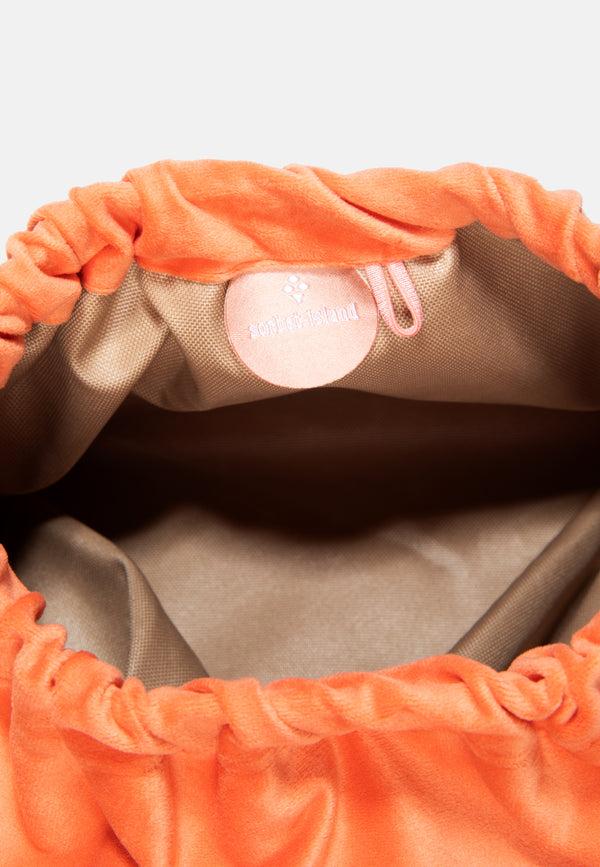 Sorbet Island VELVET CLUTCH BAG IT IS WHAT IT IS ORANGE