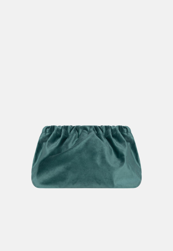 Sorbet Island VELVET CLUTCH BAG KISS ME LATER GREEN