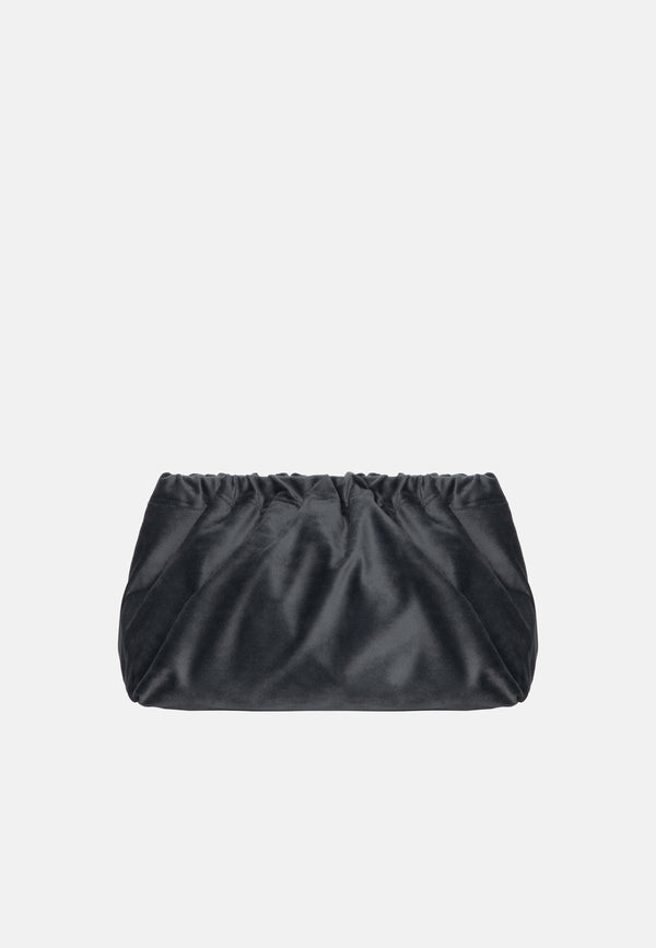 Sorbet Island VELVET CLUTCH BAG LOVE IS A SUPERPOWER ANTHRACITE