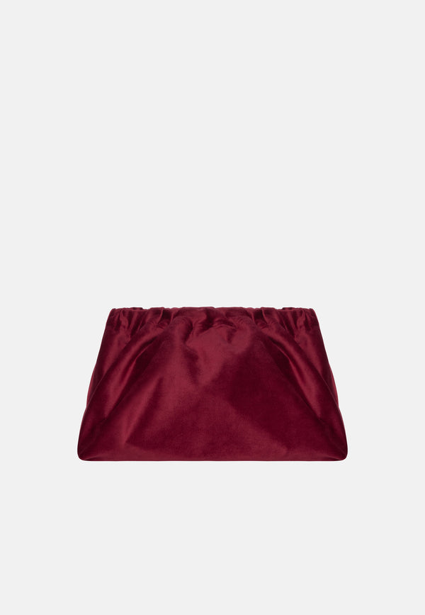 Sorbet Island VELVET CLUTCH BAG LOVE SAVES THE DAY BORDEAUX