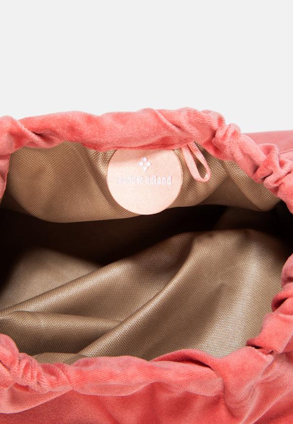 Sorbet Island VELVET CLUTCH BAG OH HAPPY DAY SALMON