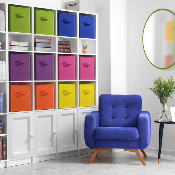 Sorbus 11" Cube Storage Bins 12 Pack Multicolored Set