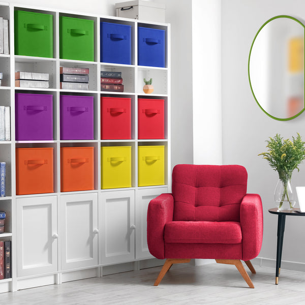 Sorbus 11" Cube Storage Bins 12 Pack Multicolored Set