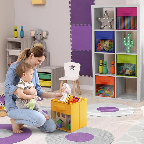 Sorbus 11" Cube Storage Bins With Window (6 Pack Multi-Colored)