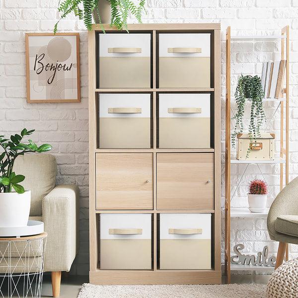 Sorbus 11" Cube Storage Fabric Bins (Two-Toned 6 Pack)