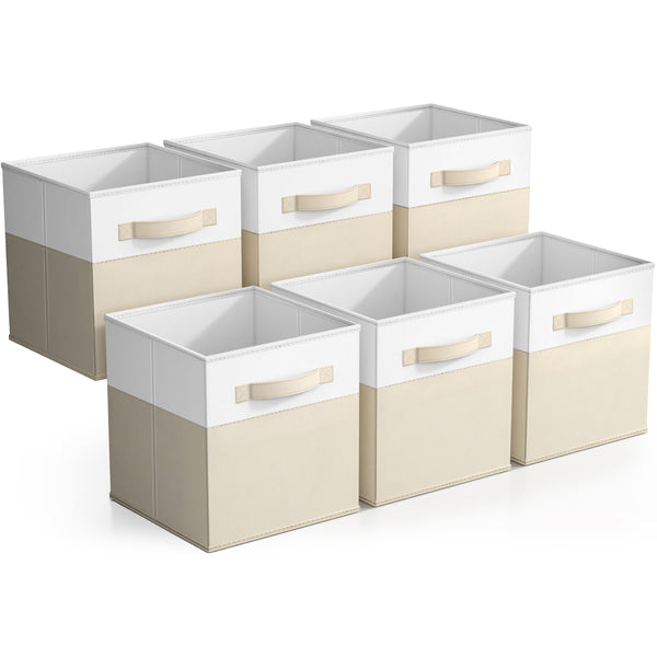 sorbus 11" Cube Storage Fabric Bins (Two-Toned 6 Pack)