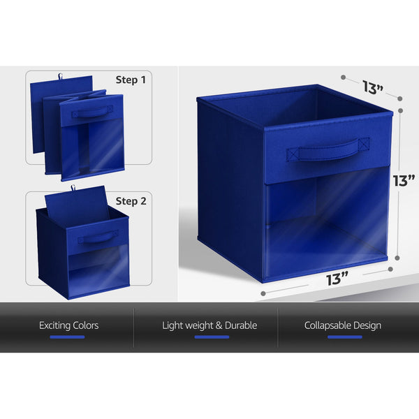Sorbus 13" Large Cube Storage Bins With Windows (6 Pack Multi)