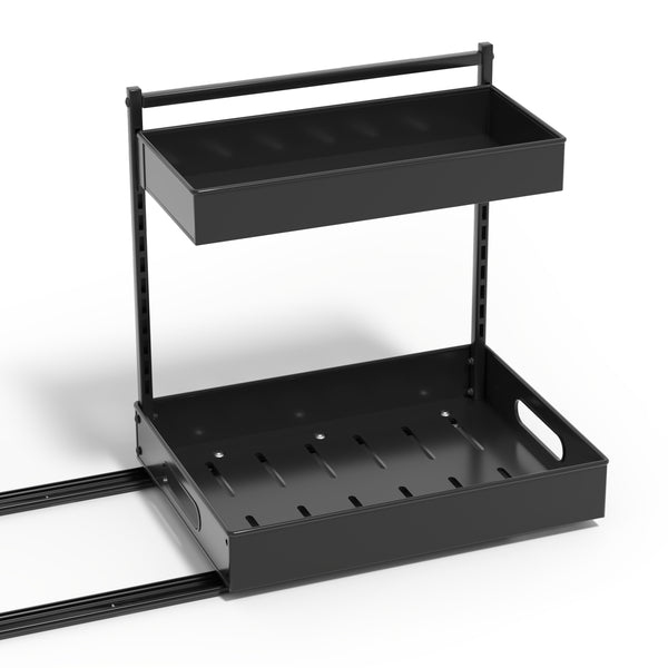 sorbus 2-Tier Pull Out Under Sink Organizer with Sliding Tracks
