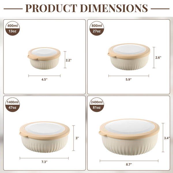 Sorbus 4-Pack Nesting Food Storage Containers With Lids