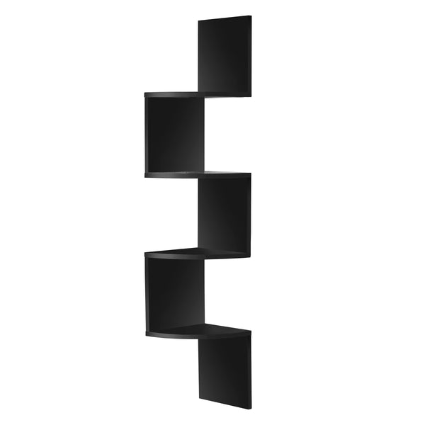 sorbus 5-Tier Zig Zag Geometric Corner Wall Book Shelf Unit