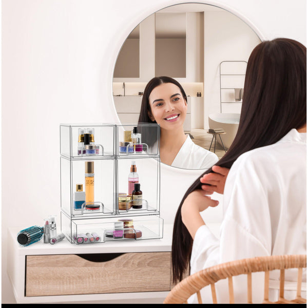 Sorbus Acrylic Organizer Storage Drawers (4 Tall Drawer)
