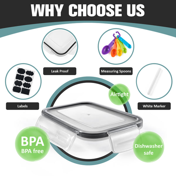 Sorbus Airtight Cereal Dispenser Easy Pour Canister Set (4 Pack)