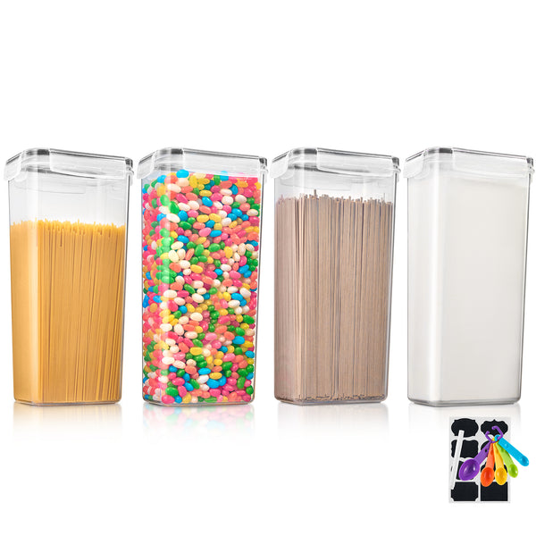 sorbus Airtight Cereal Dispenser Easy Pour Canister Set (4 Pack)