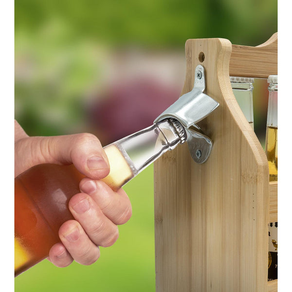 Sorbus Bamboo Wine Caddy With Bottle Opener & Sampler Paddles