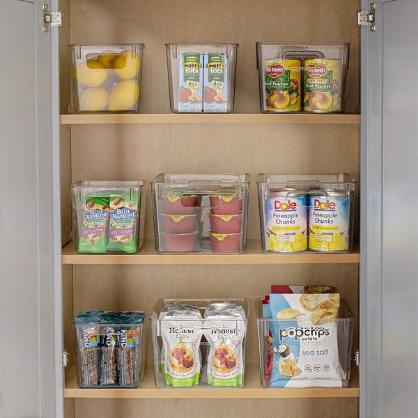 Sorbus Clear Plastic Storage Bins With Handles (4 Pack)