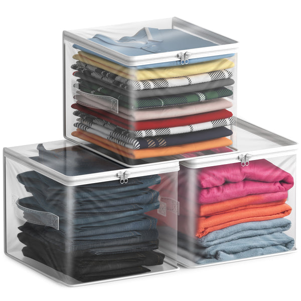 sorbus Clear Storage Cube with Zipper & Carry Handles