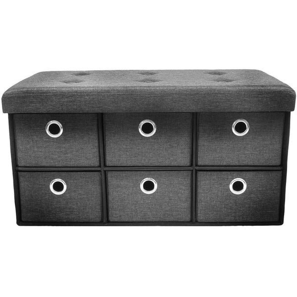 Sorbus Collapsible Storage Bench Chest With Drawers
