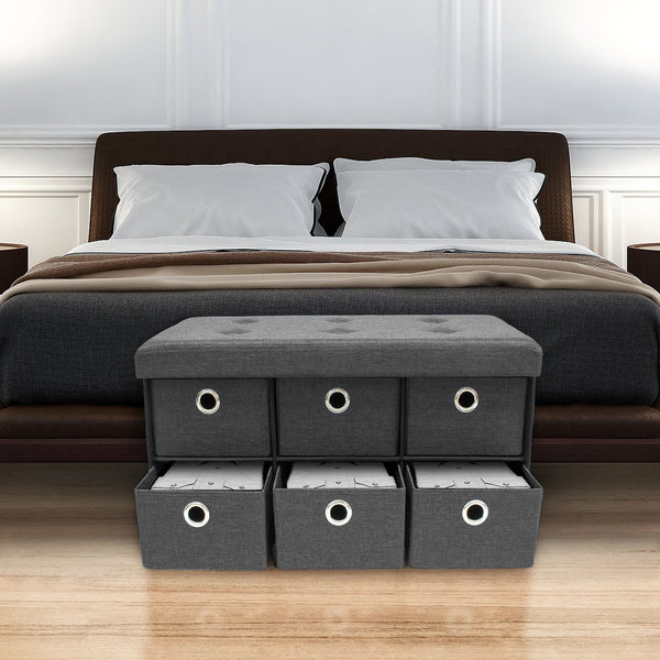 Sorbus Collapsible Storage Bench Chest With Drawers