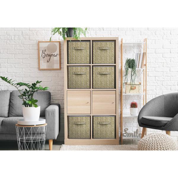 Sorbus Cube Fabric Storage 11" Bin (4 Pack Woven Print)
