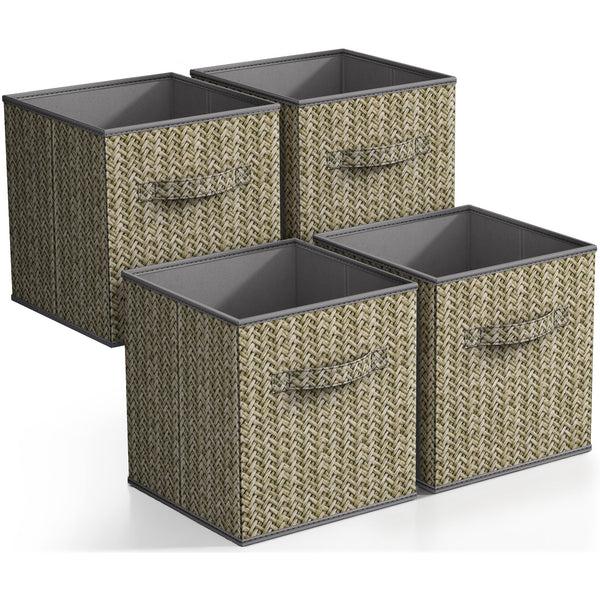 sorbus Cube Fabric Storage 11" Bin (4 Pack Woven Print)