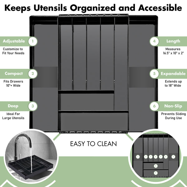 Sorbus Expandable Kitchen Drawer Organizer & Utensil Tray