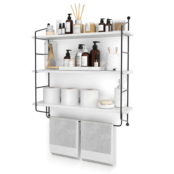 sorbus Floating Bathroom Shelf with Metal Brackets (3 Tier)